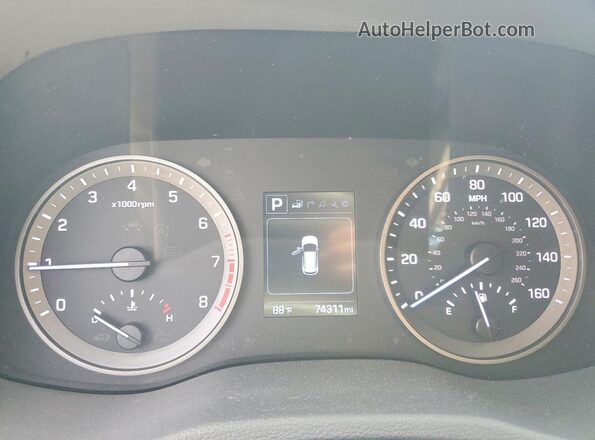 KM8J3CA28HU393517 2017 HYUNDAI TUCSON Gray Սարքավորումների վահանակի տեսք