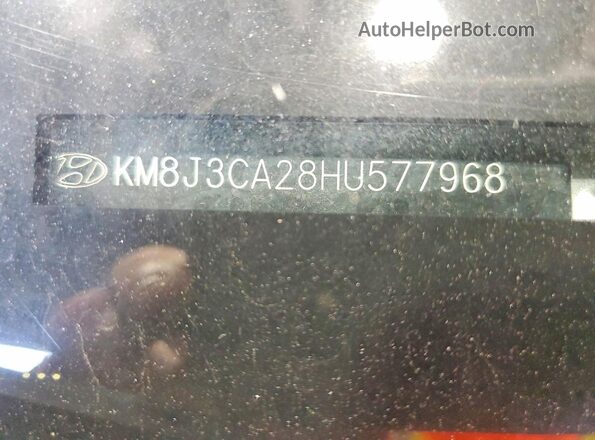 KM8J3CA28HU577968 2017 HYUNDAI TUCSON Silver VIN կոդի պիտակի տեսք