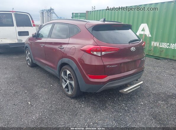 KM8J3CA29GU120696 2016 HYUNDAI TUCSON Maroon Trasero izquierdo