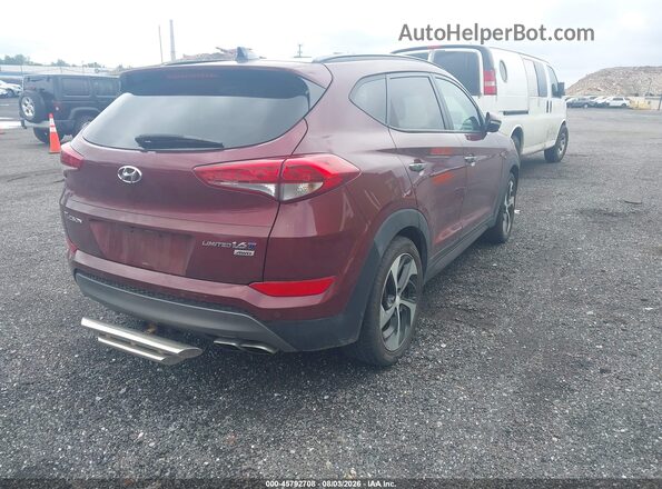 KM8J3CA29GU120696 2016 HYUNDAI TUCSON Maroon Trasero derecho