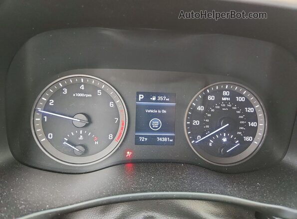 KM8J3CA41KU947750 2019 HYUNDAI TUCSON Brown Instrument cluster view