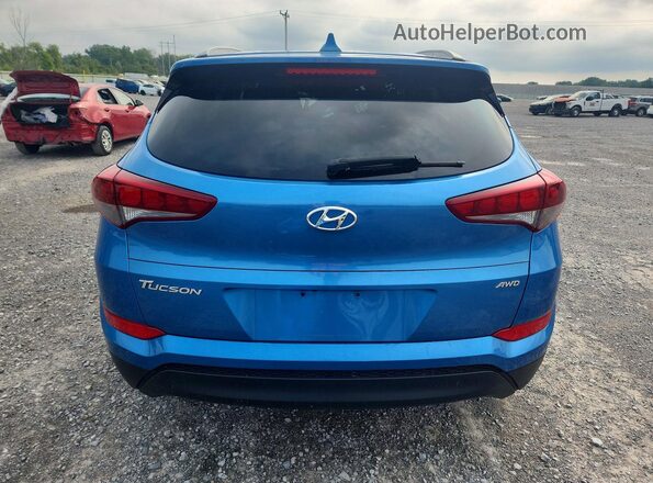 KM8J3CA44JU735004 2018 HYUNDAI TUCSON Blue უკანა ხედი