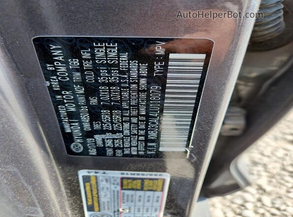 KM8J3CAL4LU118079 2020 HYUNDAI TUCSON Gray Vista del compartimento del motor