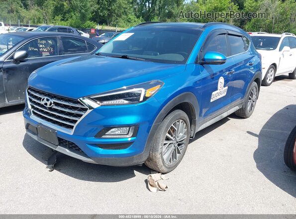 KM8J3CAL5KU839719 2019 HYUNDAI TUCSON Blue წინა მარცხენა ხედი სამი მეოთხედიდან