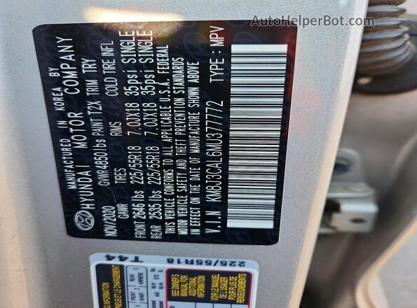 KM8J3CAL6MU377772 2021 HYUNDAI TUCSON Silver Widok wnętrza 360 stopni
