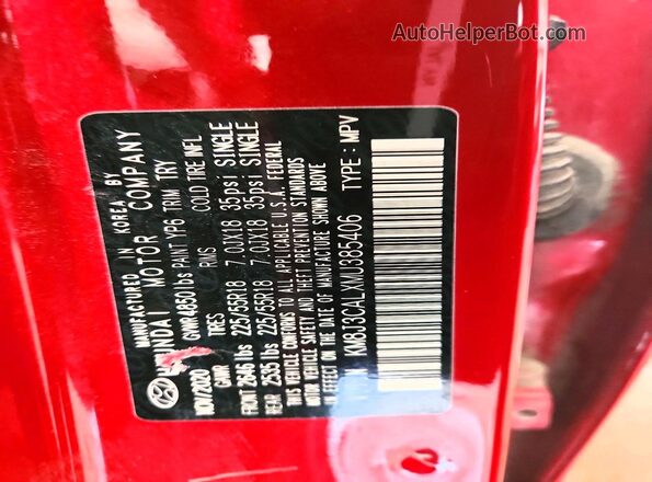KM8J3CALXMU385406 2021 HYUNDAI TUCSON Red Շարժիչի բաժամունքի տեսք