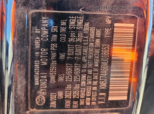 KM8J74A66MU018653 2021 HYUNDAI NEXO Charcoal 