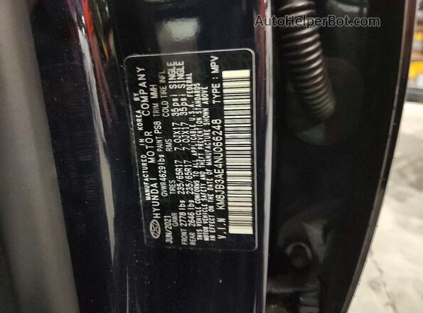 KM8JB3AE4NU066248 2022 HYUNDAI TUCSON Blue VIN კოდის სტიკერის ხედი