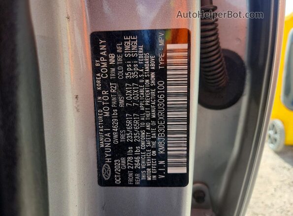 KM8JB3DEXRU306100 2024 HYUNDAI TUCSON Silver Widok naklejki z numerem VIN