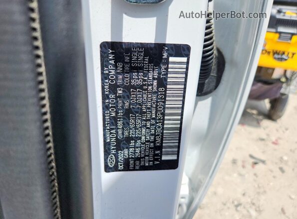 KM8JBCA13PU091318 2023 HYUNDAI TUCSON White Вид наклейки з VIN-кодом