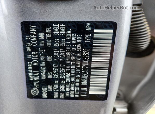KM8JBCAE7NU032823 2022 HYUNDAI TUCSON Silver Widok wnętrza 360 stopni