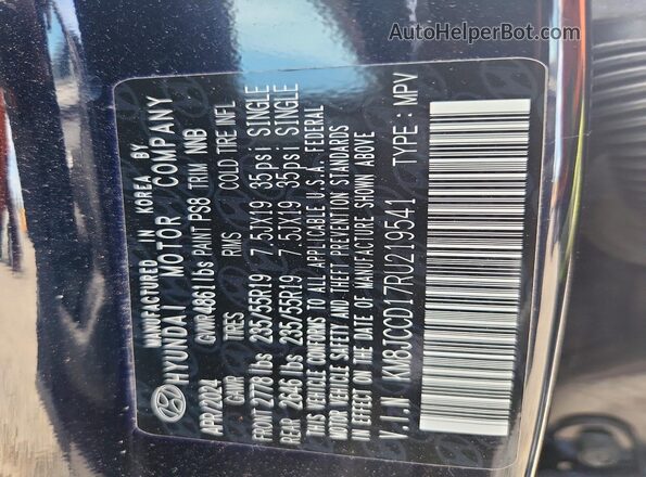 KM8JCCD17RU219541 2024 HYUNDAI TUCSON Черный Панорамный вид салона 360°