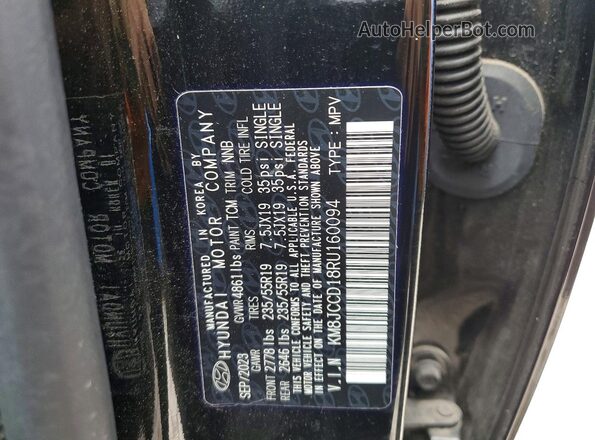 KM8JCCD18RU160094 2024 HYUNDAI TUCSON Black VIN կոդի պիտակի տեսք