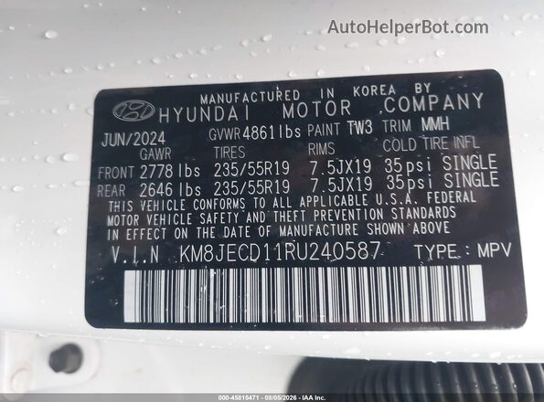 KM8JECD11RU240587 2024 HYUNDAI TUCSON HYBRID Белый Вид подкапотного пространства