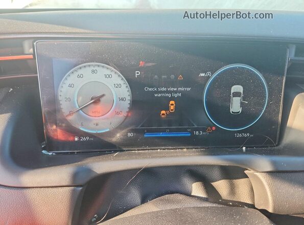 KM8JF3AE7NU155879 2022 HYUNDAI TUCSON White Widok zestawu wskaźników
