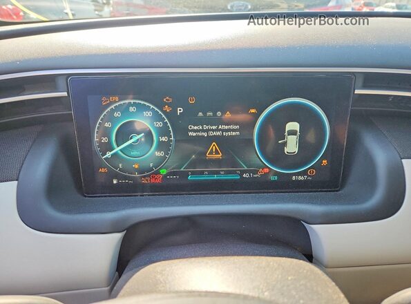 KM8JFCA17NU048635 2022 HYUNDAI TUCSON Серебряный Вид щитка приборов