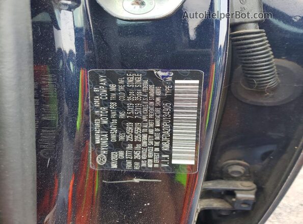 KM8JFDA20PU134905 2023 HYUNDAI TUCSON Blue Widok naklejki z numerem VIN