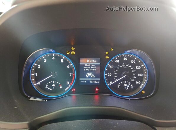 KM8K12AA2KU378353 2019 HYUNDAI KONA Белый Вид щитка приборов