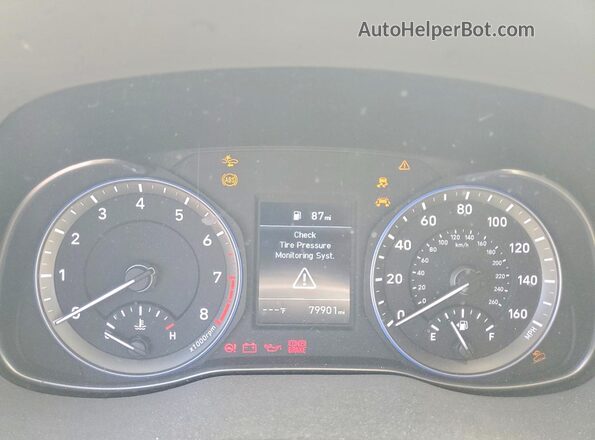 KM8K12AA2LU481905 2020 HYUNDAI KONA White Instrument cluster view