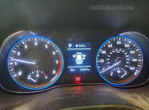 KM8K12AA4LU462188 2020 HYUNDAI KONA Red Widok zestawu wskaźników