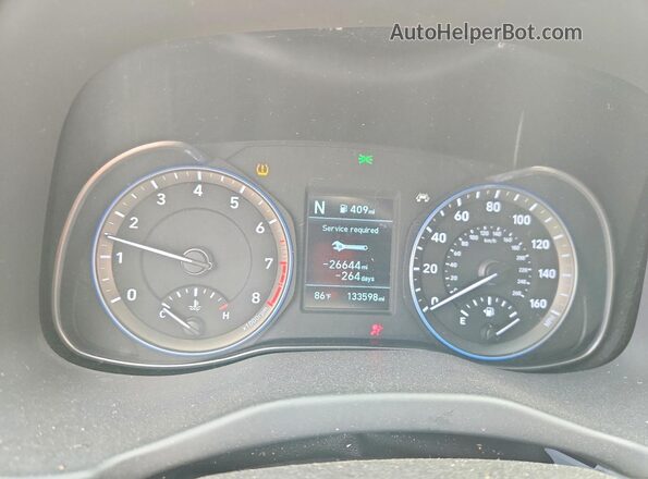 KM8K12AA5MU666807 2021 HYUNDAI KONA Burgundy Instrument cluster view