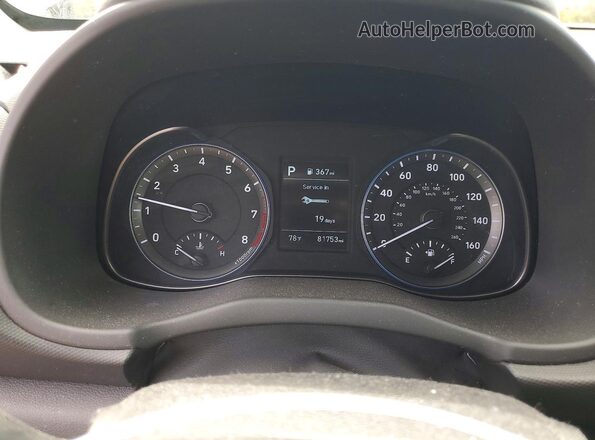 KM8K12AA7KU227671 2019 HYUNDAI KONA Gray Widok zestawu wskaźników
