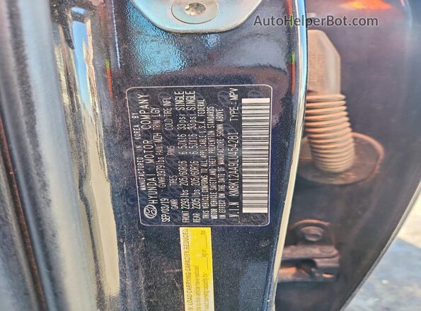 KM8K12AA9LU454281 2020 HYUNDAI KONA Black Widok naklejki z numerem VIN