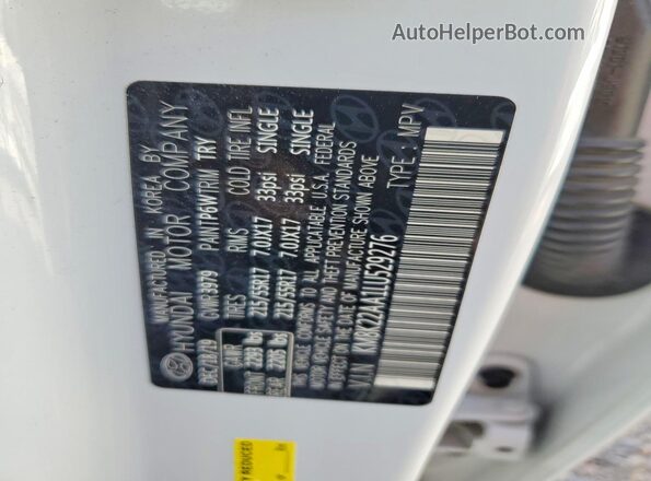 KM8K22AA1LU529276 2020 HYUNDAI KONA White Engine compartment view