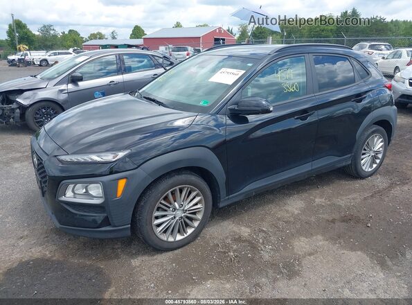 KM8K22AA3LU448778 2020 HYUNDAI KONA Black Առջևի ձախ երեք քառորդ տեսարան