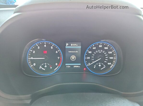 KM8K22AA4MU693221 2021 HYUNDAI KONA Gray Instrument cluster view