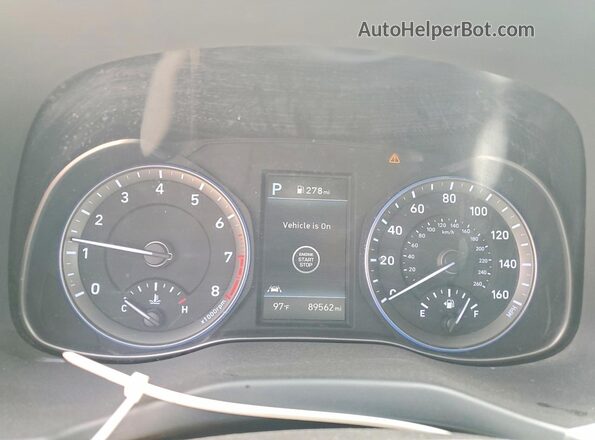 KM8K22AA5MU711757 2021 HYUNDAI KONA White Instrument cluster view