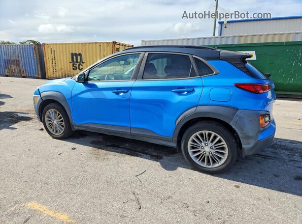 KM8K22AAXKU334176 2019 HYUNDAI KONA Blue Հետևի ձախ