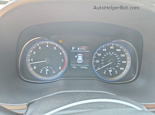 KM8K2CAA2KU368330 2019 HYUNDAI KONA White Vista del cuadro de instrumentos