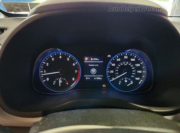 KM8K2CAA2MU599568 2021 HYUNDAI KONA Blue Vista del cuadro de instrumentos