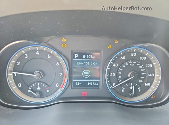 KM8K2CAA4MU626950 2021 HYUNDAI KONA Blue Вид щитка приладів