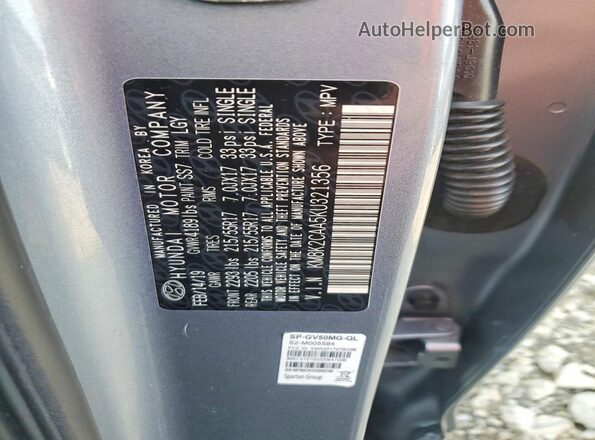 KM8K2CAA5KU321356 2019 HYUNDAI KONA Silver Vista del compartimento del motor