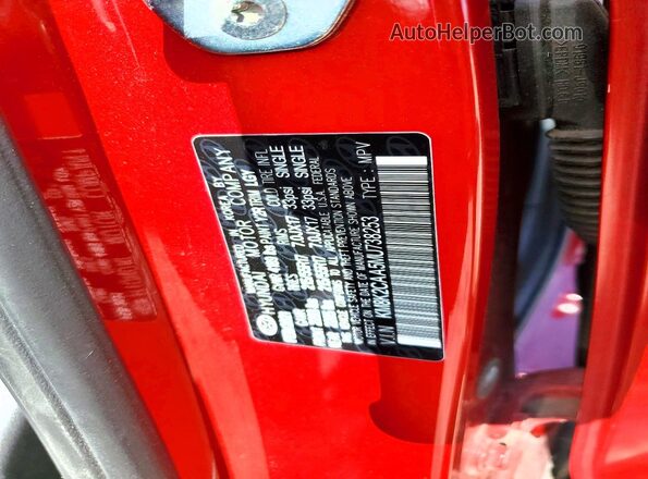 KM8K2CAA5MU738253 2021 HYUNDAI KONA Красный Вид наклейки с VIN-кодом