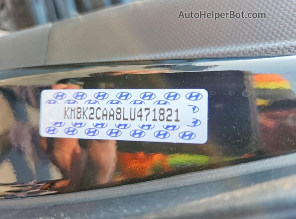 KM8K2CAA8LU471821 2020 HYUNDAI KONA Black Vista de la etiqueta del VIN