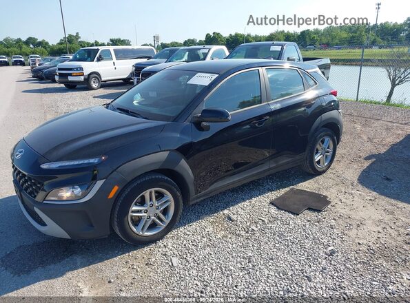 KM8K2CAB7PU013279 2023 HYUNDAI KONA Black წინა მარცხენა ხედი სამი მეოთხედიდან