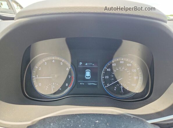 KM8K33A55JU078629 2018 HYUNDAI KONA Red Instrument cluster view