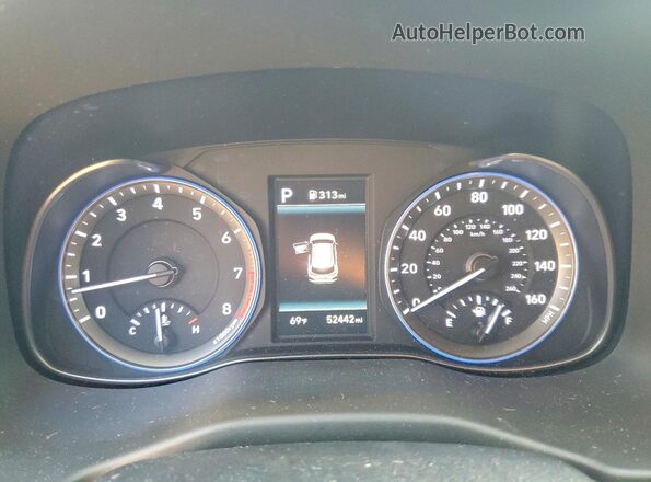 KM8K33A55LU559774 2020 HYUNDAI KONA White Vista del cuadro de instrumentos