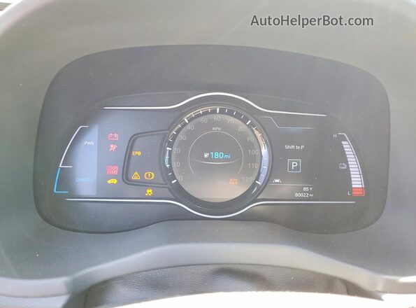 KM8K33AG2LU068130 2020 HYUNDAI KONA Teal ხელსაწყოთა პანელის ხედი