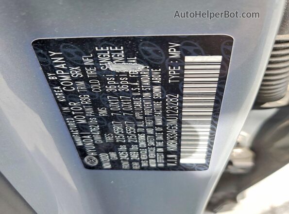 KM8K33AG3MU123282 2021 HYUNDAI KONA Gray VIN sticker view