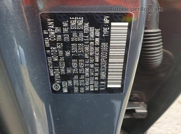 KM8K3CA3XPU031698 2023 HYUNDAI KONA Gray ძრავის განყოფილების ხედი