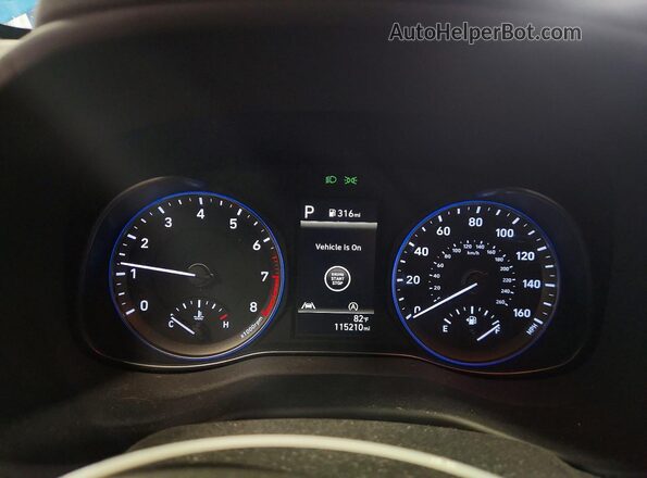 KM8K3CAB0NU848800 2022 HYUNDAI KONA Blue Instrument cluster view