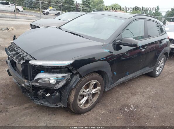 KM8K3CAB2PU962560 2023 HYUNDAI KONA Black Առջևի ձախ երեք քառորդ տեսարան