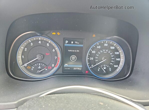 KM8K53A51MU628309 2021 HYUNDAI KONA Black Widok zestawu wskaźników