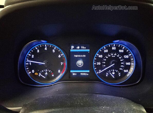 KM8K53A5XJU129875 2018 HYUNDAI KONA Черный Вид щитка приборов