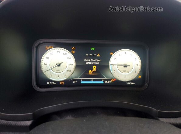 KM8K5CA31PU945574 2023 HYUNDAI KONA Red Vista del cuadro de instrumentos