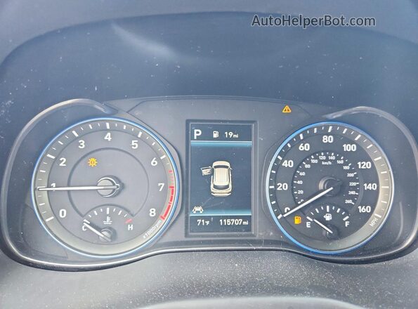 KM8K5CA50LU497839 2020 HYUNDAI KONA Black ხელსაწყოთა პანელის ხედი